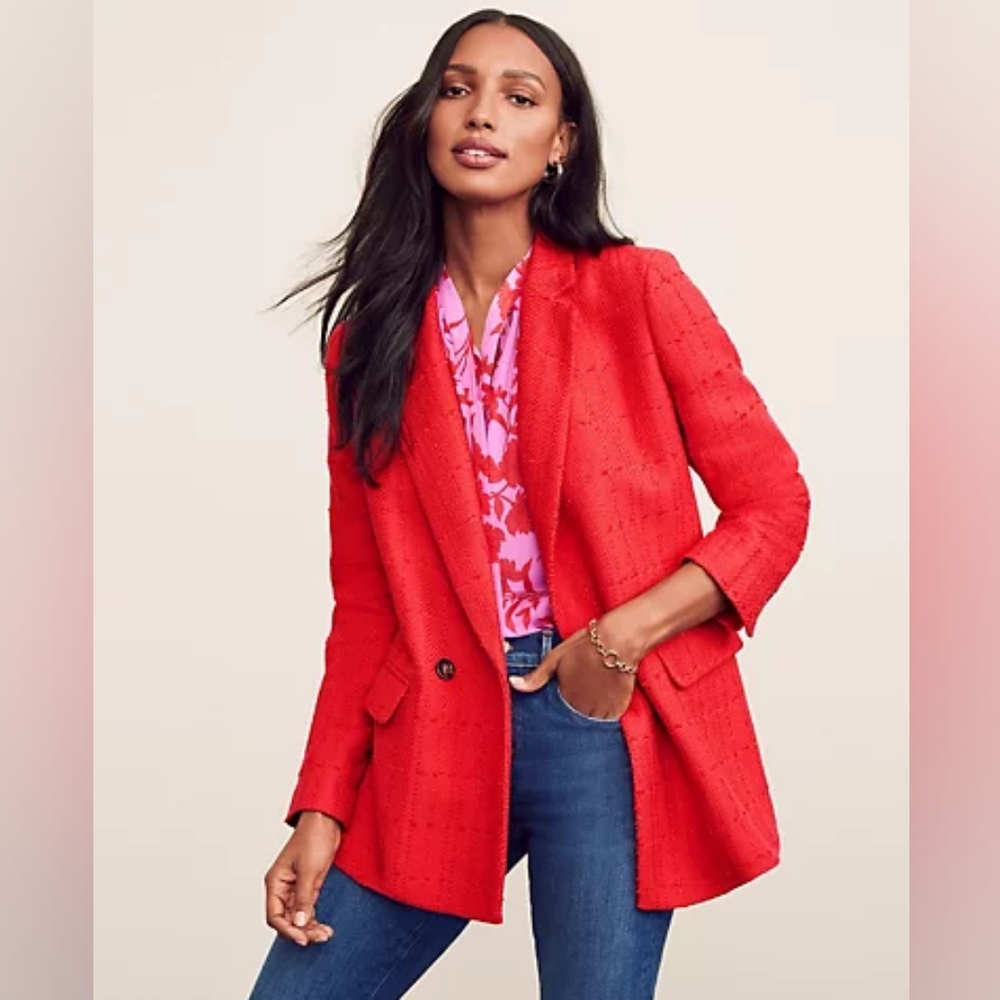 The Petite Tweed Double Breasted Blazer